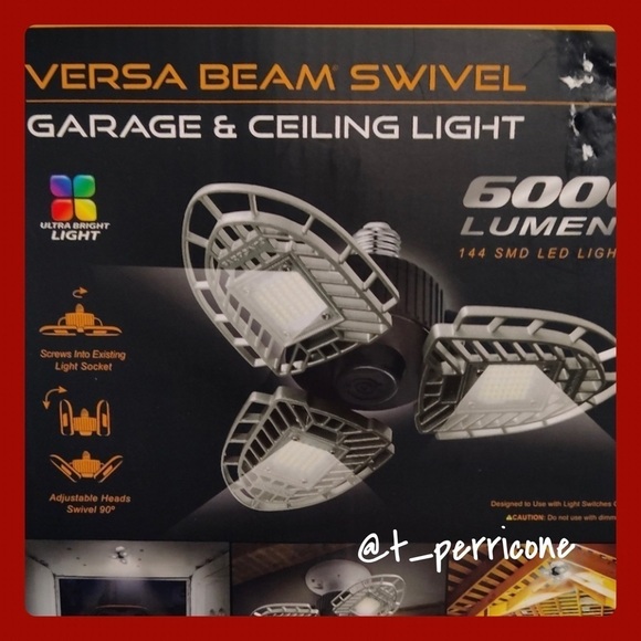 New - Farpoint Versa Beam Swivel Garage Attic Ceiling Light - 6000 Lumens LED - Picture 1 of 9